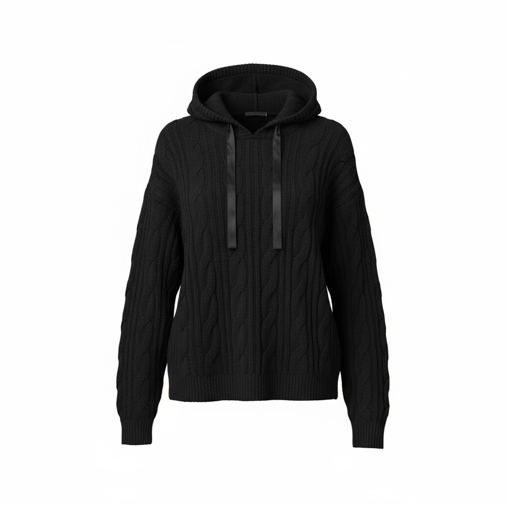 Torrid Black Cable Knit Hoodie